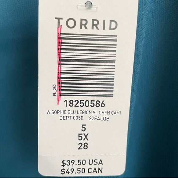 NWT Torrid Sophie Chiffon Blue Swing Cami - Picture 6 of 11